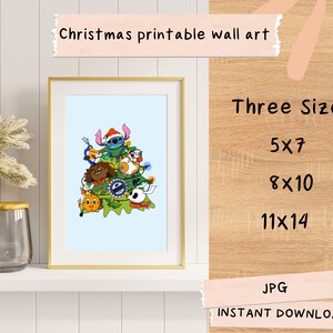 Stitch Kerst afdrukbare muurkunst