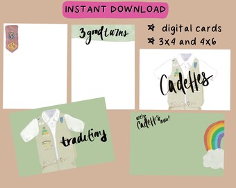 Cadette Girl Scouts Bridging Mini Kit Project Life Tarjetas imprimibles digitales: ¡utilícelas en su teléfono!
