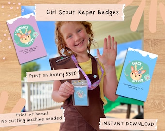 Insignias imprimibles para la tabla de tareas de las Girl Scouts para las reuniones de la tropa Daisy Brownie Junior.