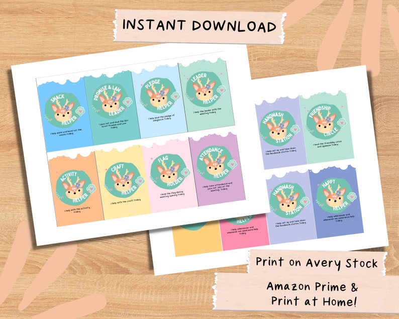 Girl Scout Kaper Chart Printable Badges for Daisy Brownie Junior Troop ...