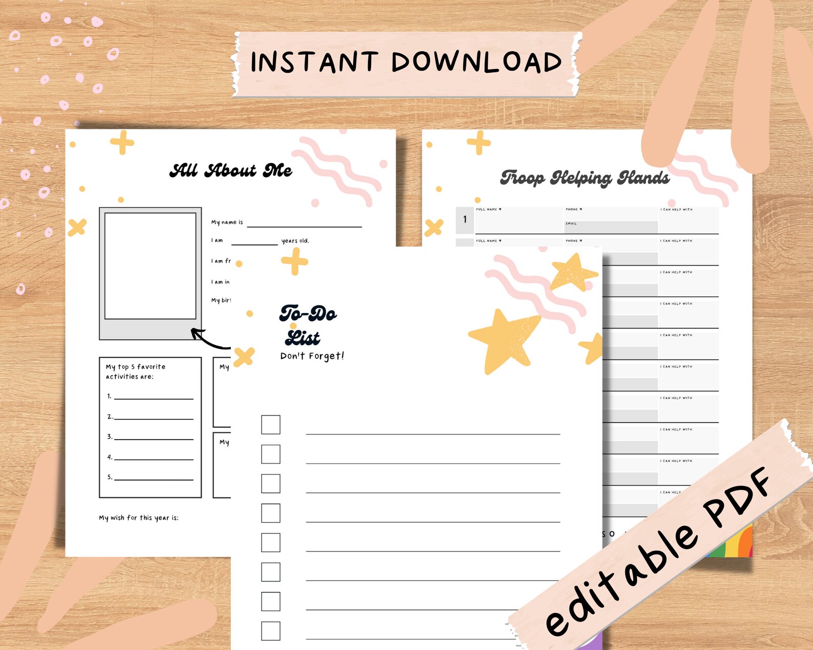 Girl Scout Troop Leader Starter Kit Binder All Levels Cute Retro With ...