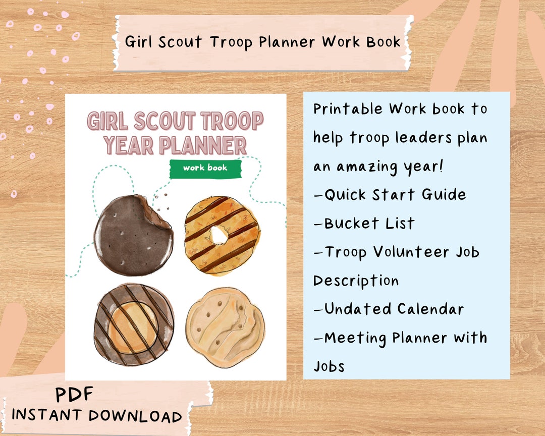 Printable Girl Scout Troop Leader Year Planner Workbook With Free Badge ...