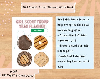 Printable Girl Scout Troop Leader Year Planner Workbook with free Badge Guide