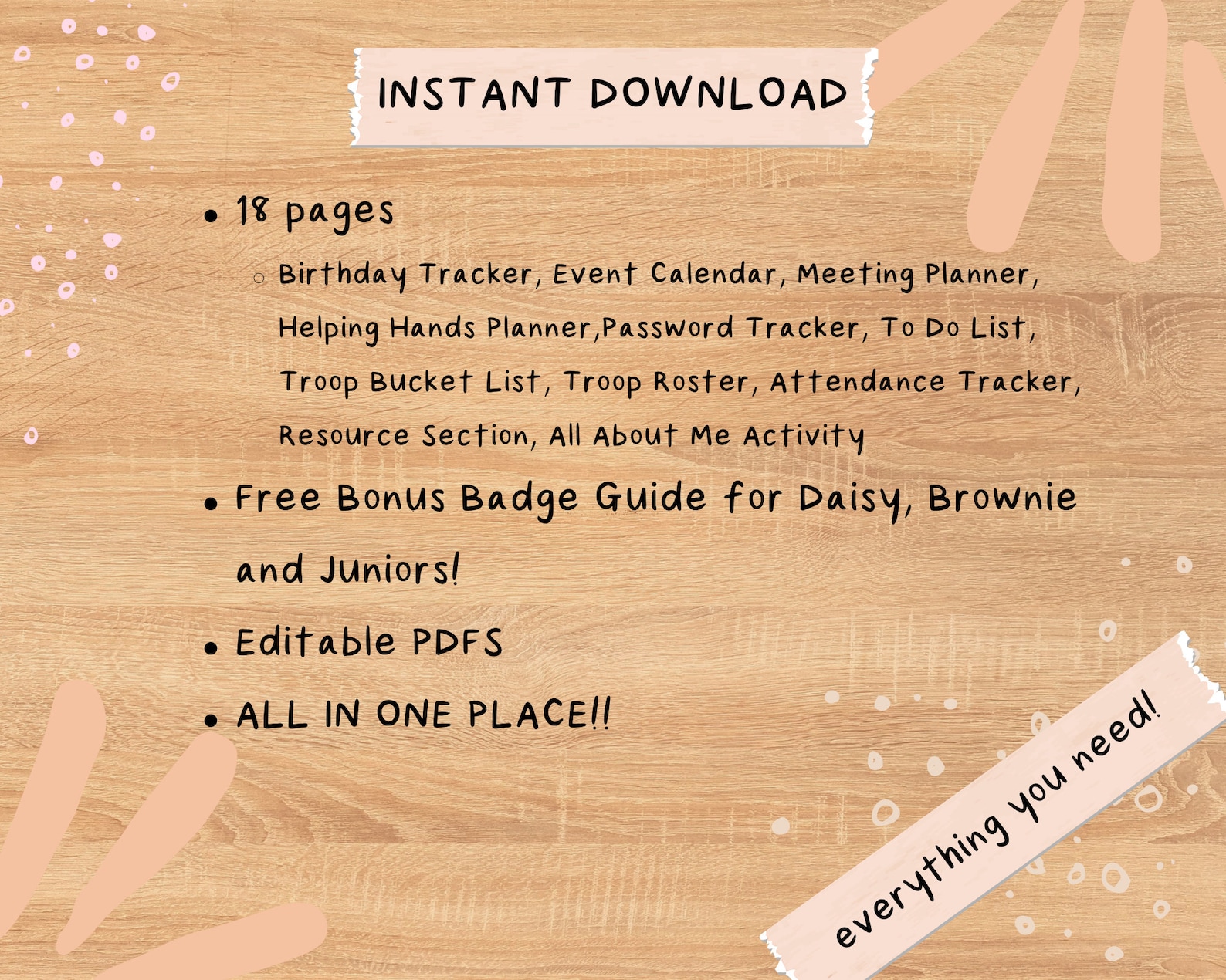 Girl Scout Troop Leader Starter Kit Binder All Levels Cute Retro With ...