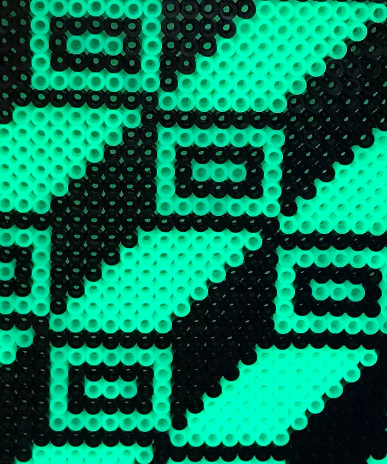 Glow in the dark perler bead art Etsy