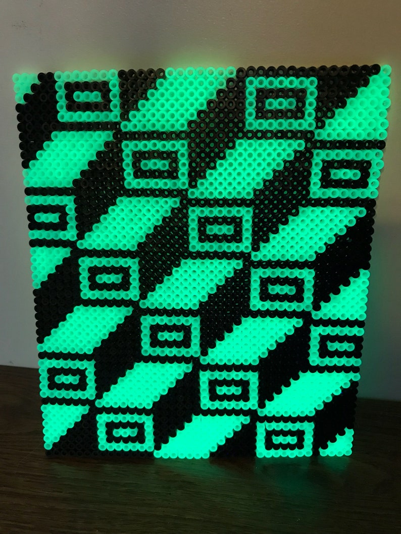 Glow in the dark perler bead art Etsy