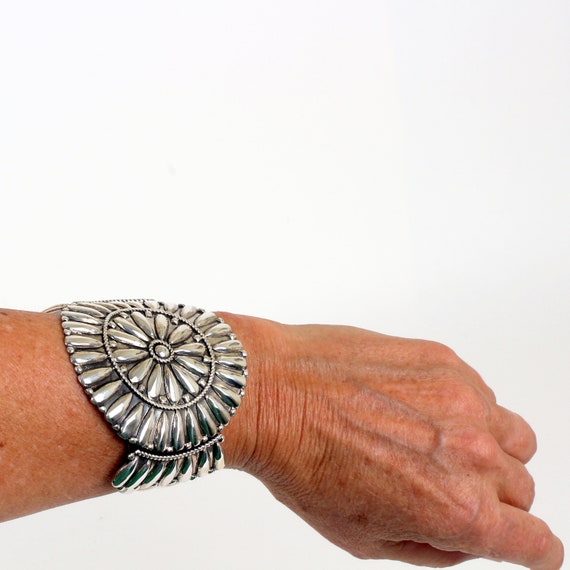 Sterling Silver Petit Point Cluster Style Bracelet - image 5