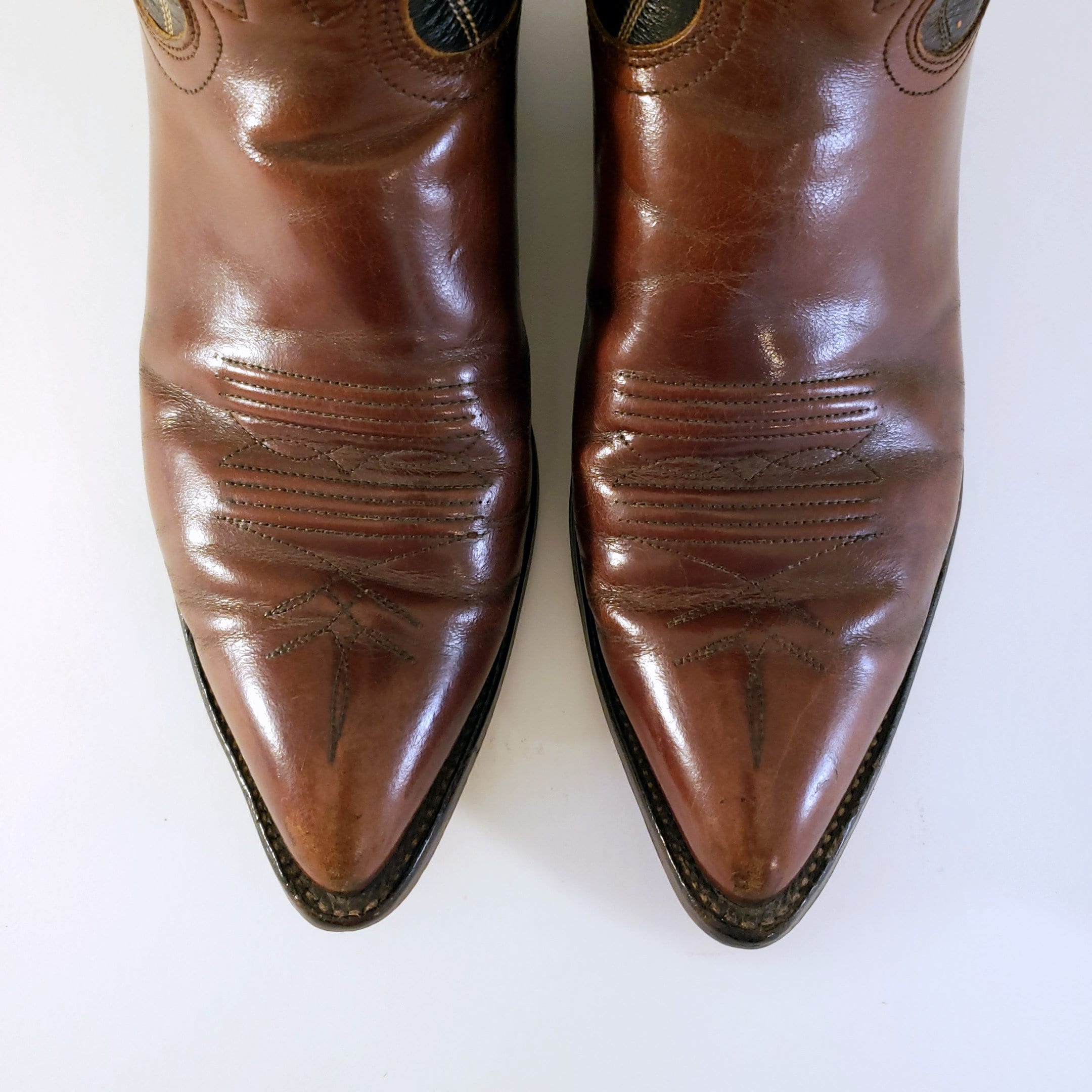 Tony Lama Two-tone Brown Cowboy Boots - Etsy