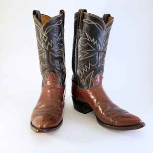Tony Lama Two-Tone Brown Cowboy Boots