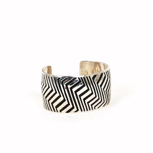 Sterling Silver Heavily Stamped Cuff Bracelet