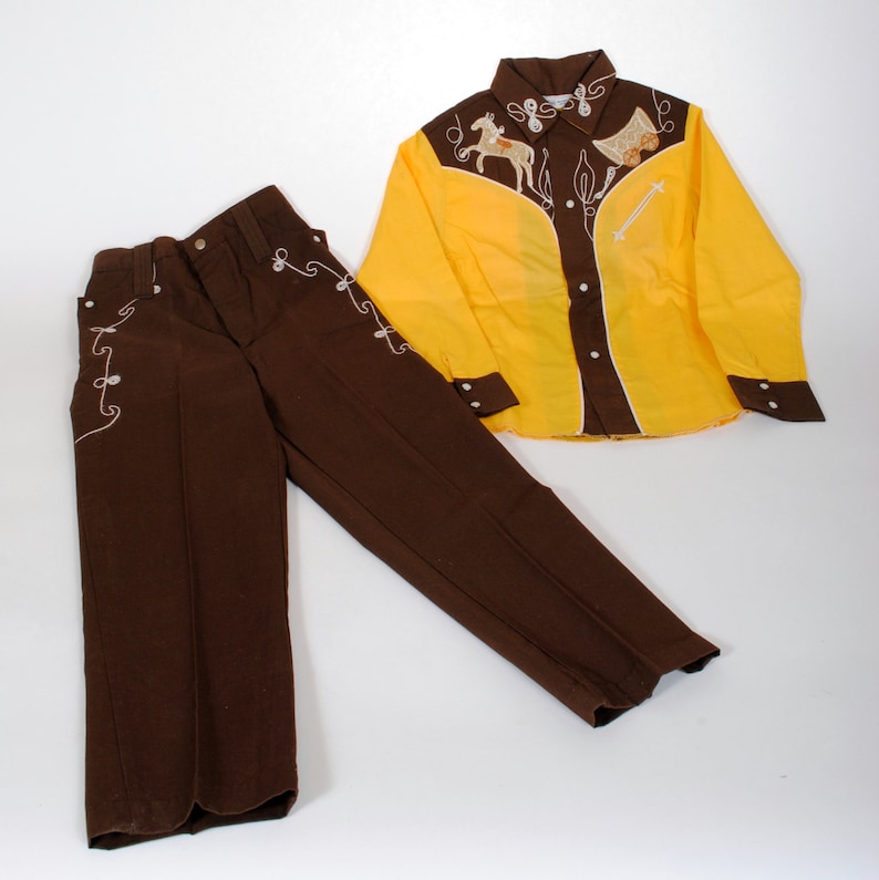 Vintage Childrens Clothes 2 pc Sears Cowboy Outfit