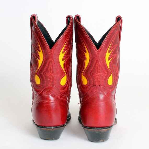 Vintage Code West Red Cowboy Boots Women's Sz 7-1/2