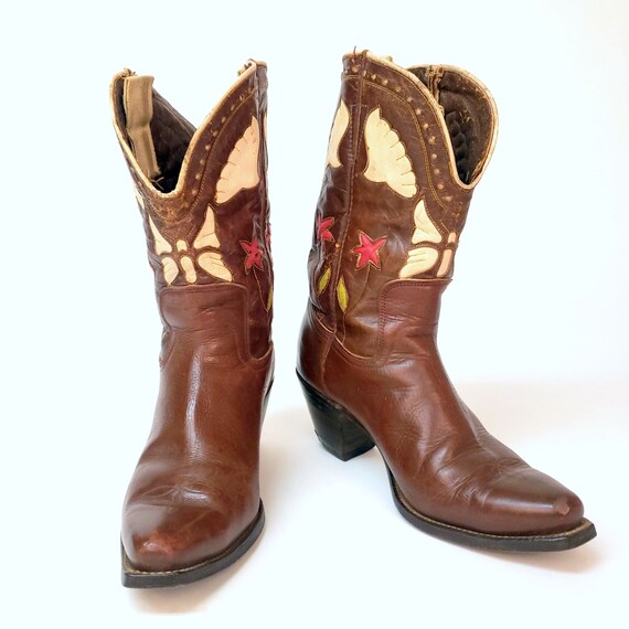 vintage brown cowboy boots Gem