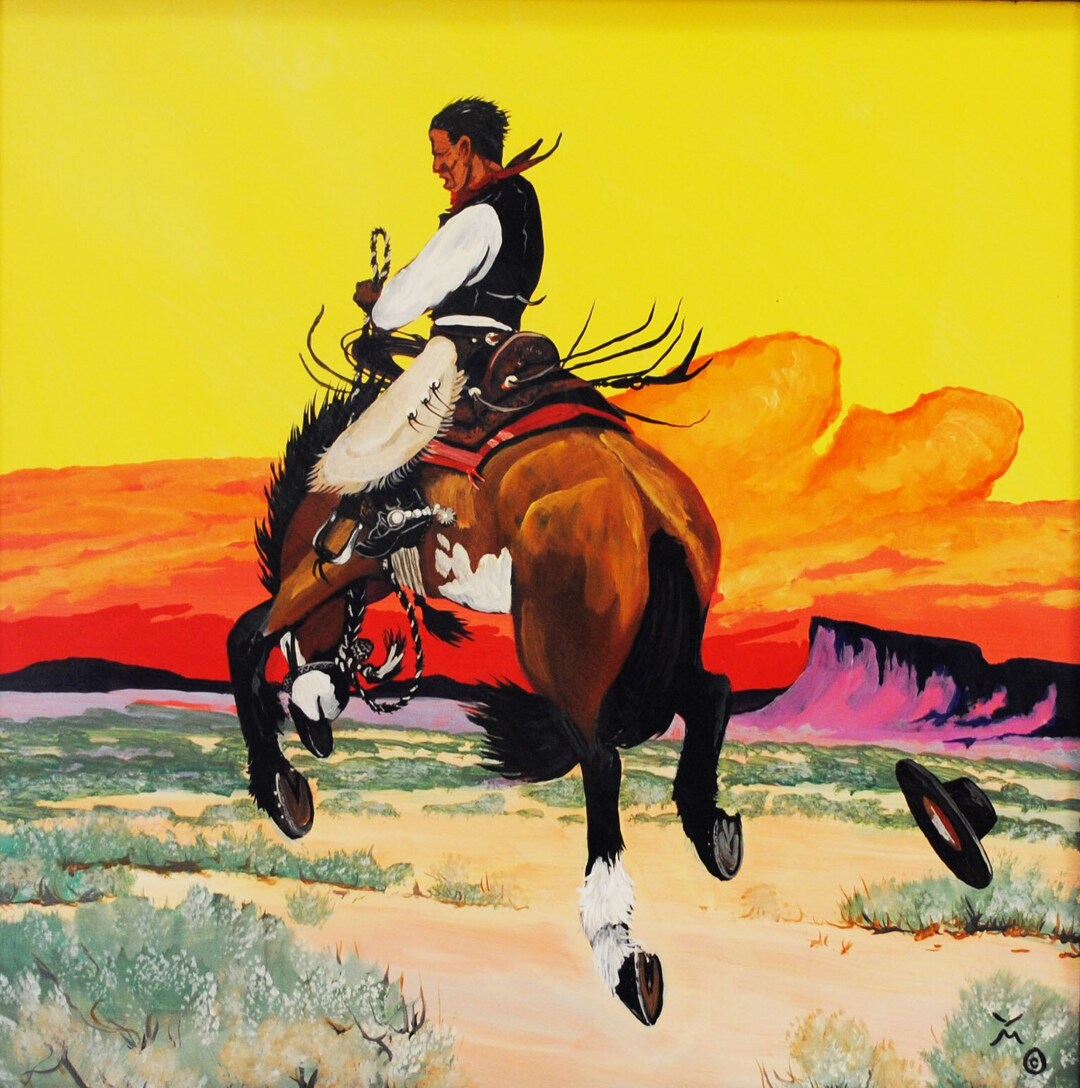 Bucking Bronc Original Western Art Painting by Dan Howard - Etsy