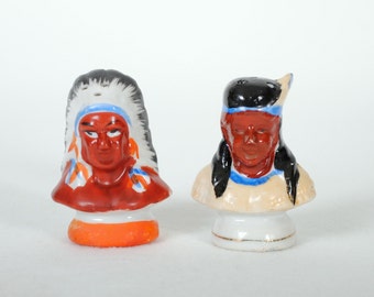 Vintage Native American Indian Salt & Pepper Shakers