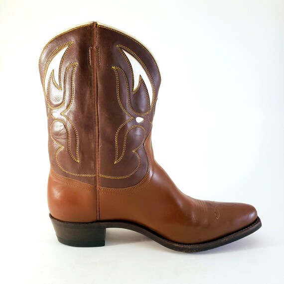 Vintage Goding Two-Tone Brown Men's Cowboy Boots - image 3