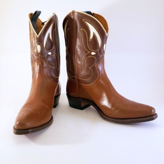 Vintage Goding Two-Tone Brown Men's Cowboy Boots - image 1