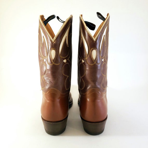 Vintage Goding Two-Tone Brown Men's Cowboy Boots - image 5
