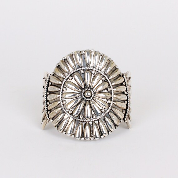 Sterling Silver Petit Point Cluster Style Bracelet - image 1