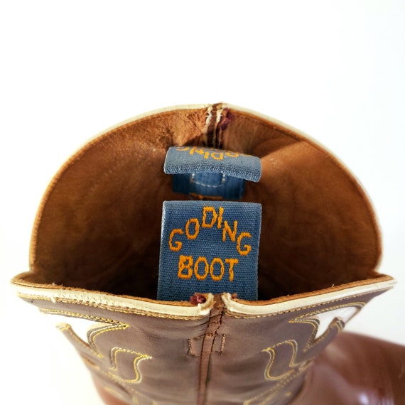 Vintage Goding Two-Tone Brown Men's Cowboy Boots - image 4