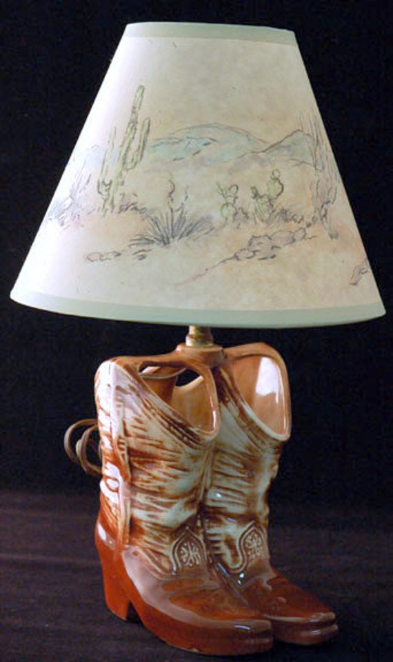 Mccoy Cowboy Boots Vintage Lamp Etsy Australia