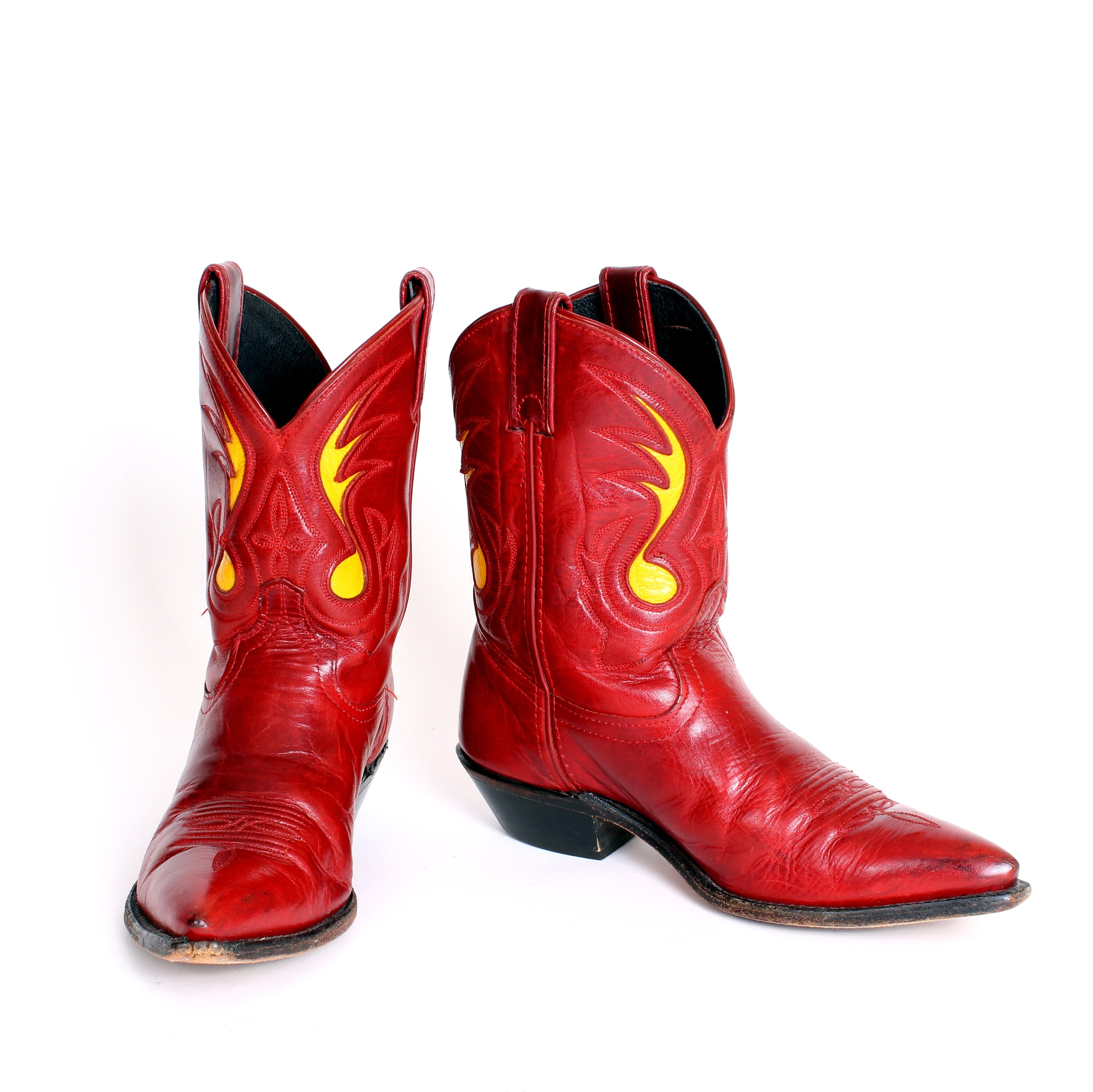 Vintage Code West Red Cowboy Boots Women's Sz 7-1/2
