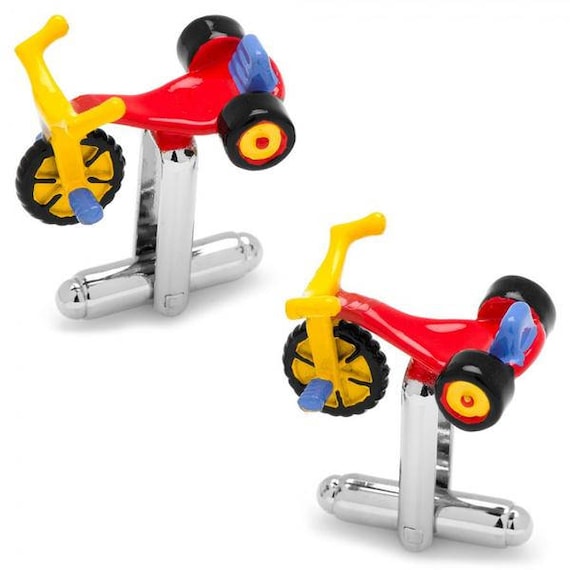 Tricycle Cufflinks Fun Toys Tricycle Colorful Big Wheel Rollin Etsy