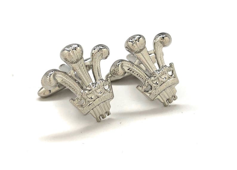 Prince of Wales Cufflinks Silver Royal Heraldry Symbolism Etsy