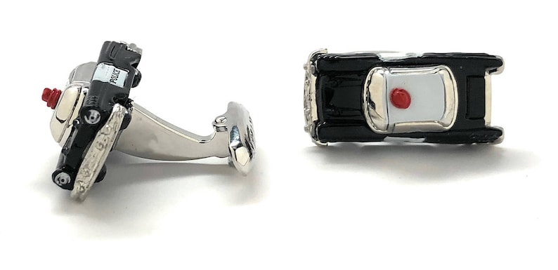 Old School Retro Police Car Cufflinks 3D Fun Design Detailed 1950/'s Police Department Sheriff Law Enforcement Cuff Links Comes with Gift Box