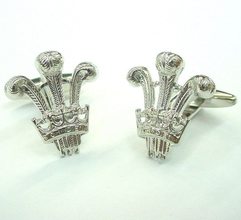 Prince of Wales Cufflinks Silver Royal Heraldry Symbolism Etsy