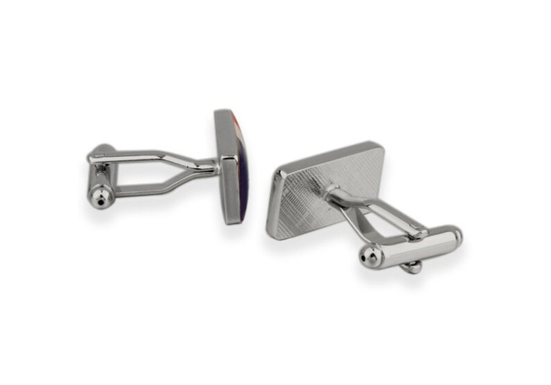 Men/'s Executive Cufflinks Shiny Silver French Flag Bon Voyage Country Flag Cuff Links