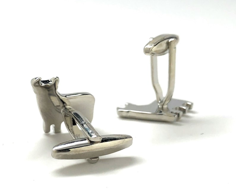 Silver Bull Cufflinks Lama Andes Alpaca Gunmetal Finish Cuff Links Very Unique Coolest Gift Gifts for Dad Husband Gifts for Him Comes Box