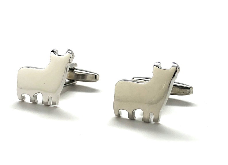 Silver Bull Cufflinks Lama Andes Alpaca Gunmetal Finish Cuff Links Very Unique Coolest Gift Gifts for Dad Husband Gifts for Him Comes Box