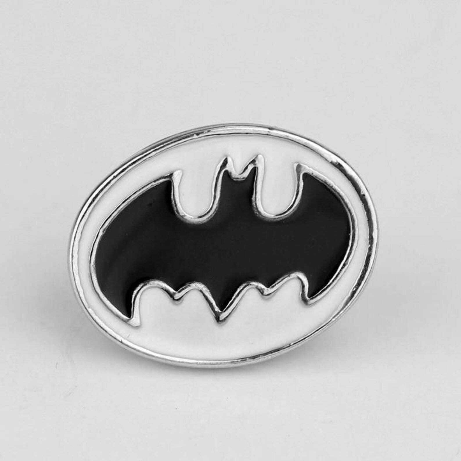 Enamel Pin Batman Lapel Pin Silver Sign of the Bat Bat man Bat Etsy