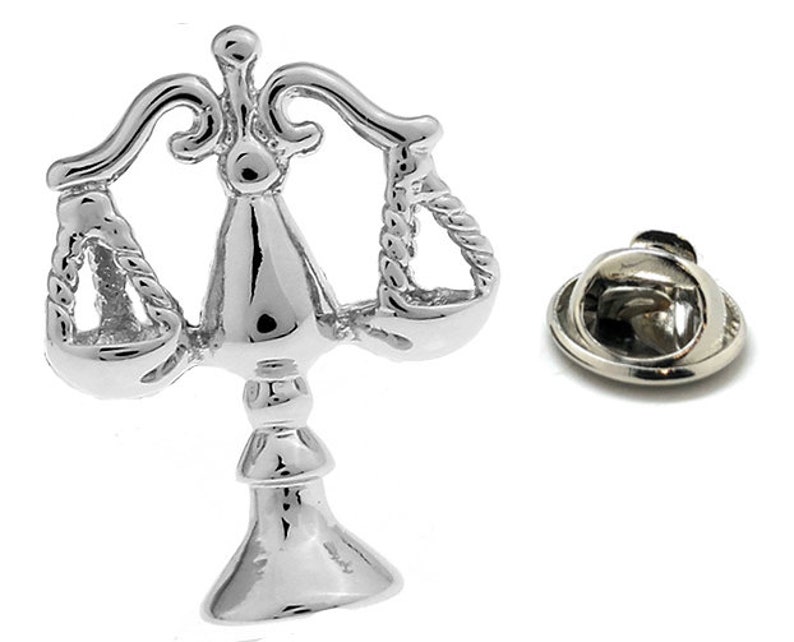 Enamel Pin Silver Scales of Justice Lapel Pin Lawyer Judge Tie Etsy