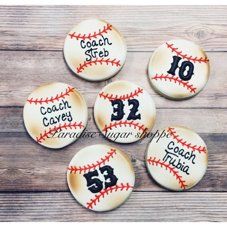 Antique Number Baseball Cookies 1 Dozen Etsy
