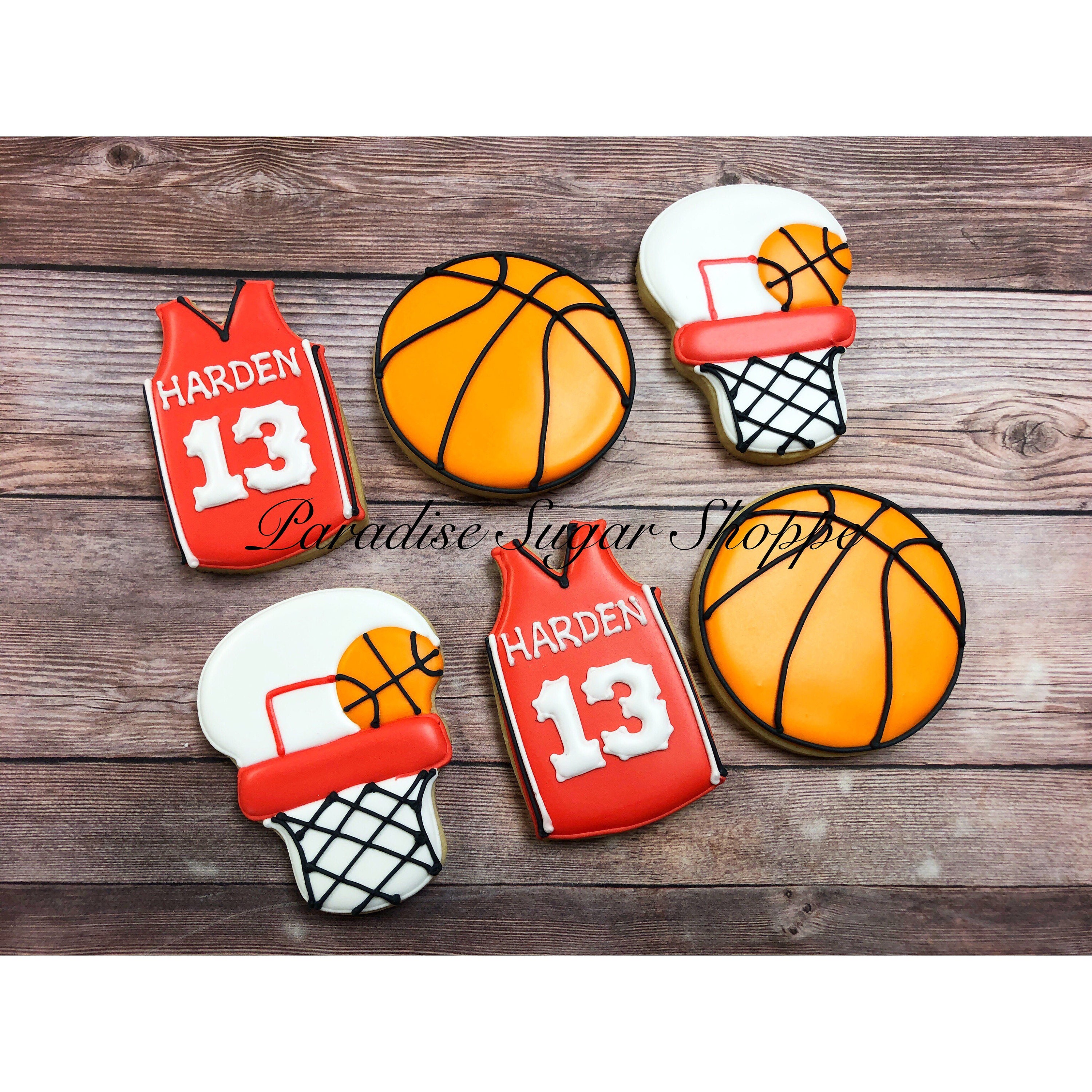 Basketball Themed Decorated Cookies 1 Dozen Etsy