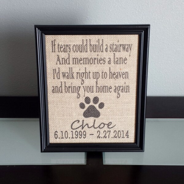 Custom Personalized Memorial Photo Canvas - Memorial Gift Idea For Pet Lover - If Tears Could Build A Stairway main image 1
