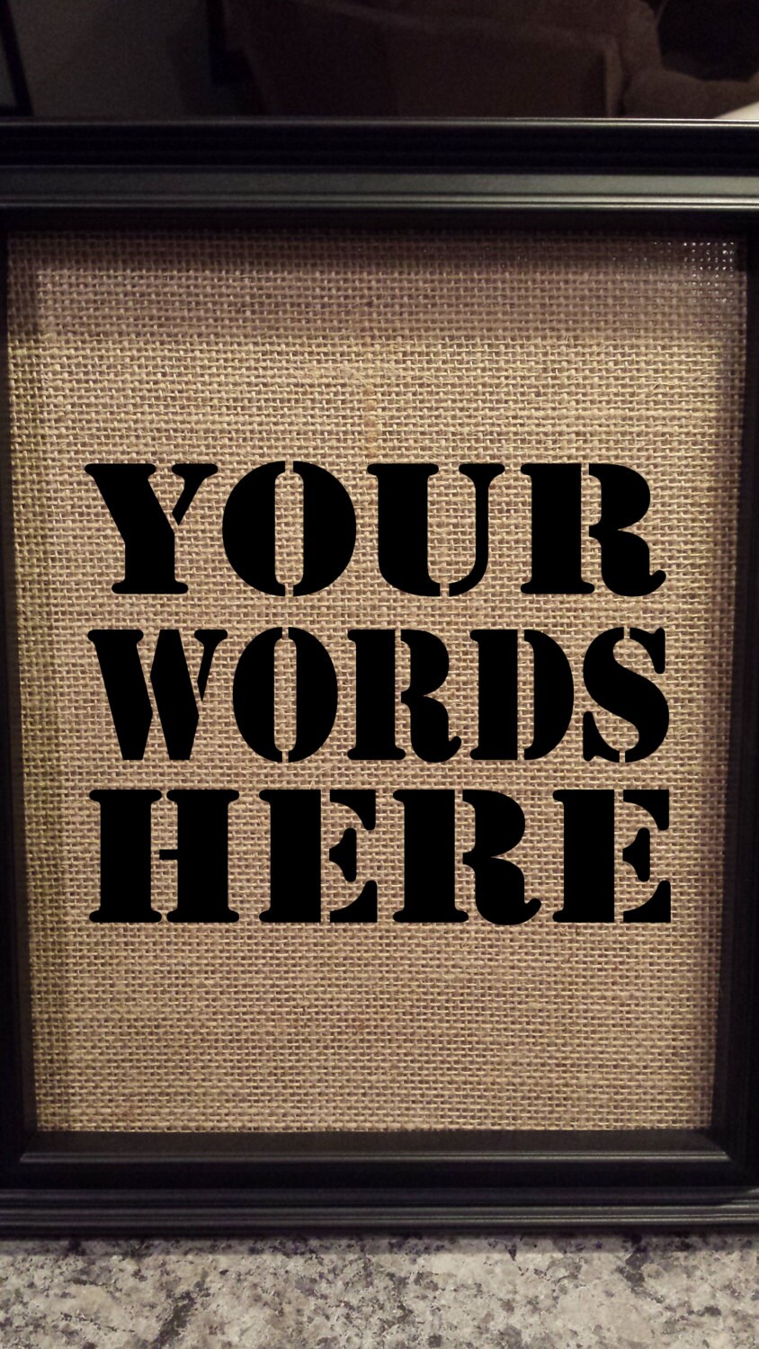 Framed Burlap Print  - Customizable - Personalized - Any Quote or Son…