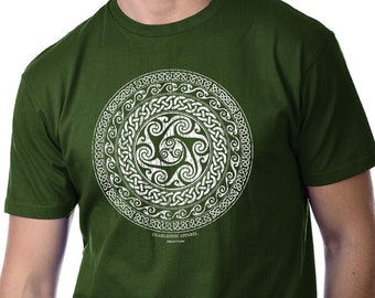 Celtic Circle, Celtic Knot Short Sleeve Forest Green Shirt, Unisex Sizes, Irish Design, St Patrick's Shirt, gift for him or her