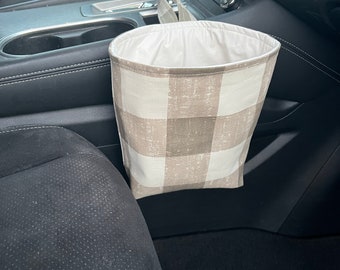 Car Trash Bag, Check Pattern Car Trash Bag, Car Accessories, Car Trash Can, Waterproof Car Trash Bag, Gear Shift Car Trash Bag