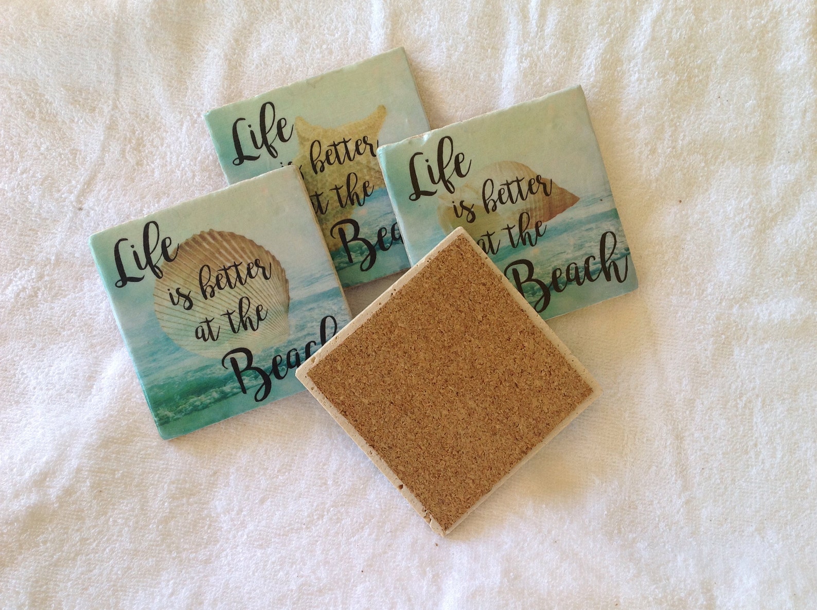 Natural Stone Beach Coasters Beverage Coasters Life is Etsy