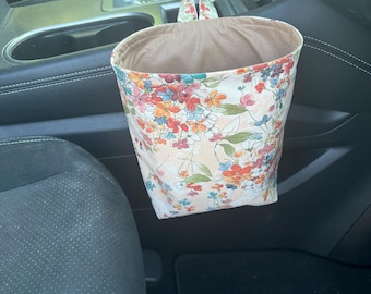 Car Trash Bag, Waterproof Car Trash Bag, Gear Shift Car Trash Bag, Car Accessories, Floral Car Trash Bag