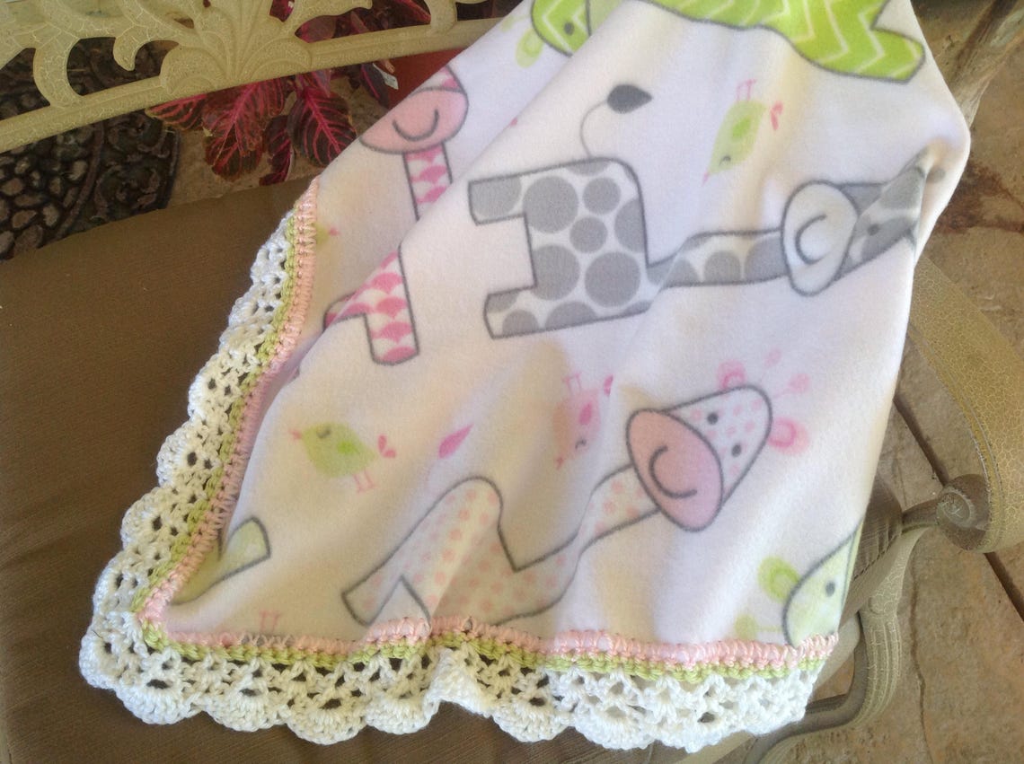 Fleece Nursery Baby Blanket Giraffe Fleece Blanket Baby Etsy