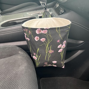 Floral Car Trash Bag, Gearshift Car Trash Bag, Car Trash Bag, Car Accessories, Black Car Trash Bag, Waterproof Car Trash Bag