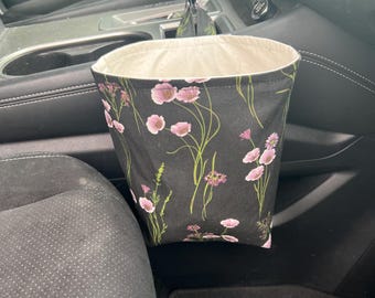 Floral Car Trash Bag, Gearshift Car Trash Bag, Car Trash Bag, Car Accessories, Black Car Trash Bag, Waterproof Car Trash Bag