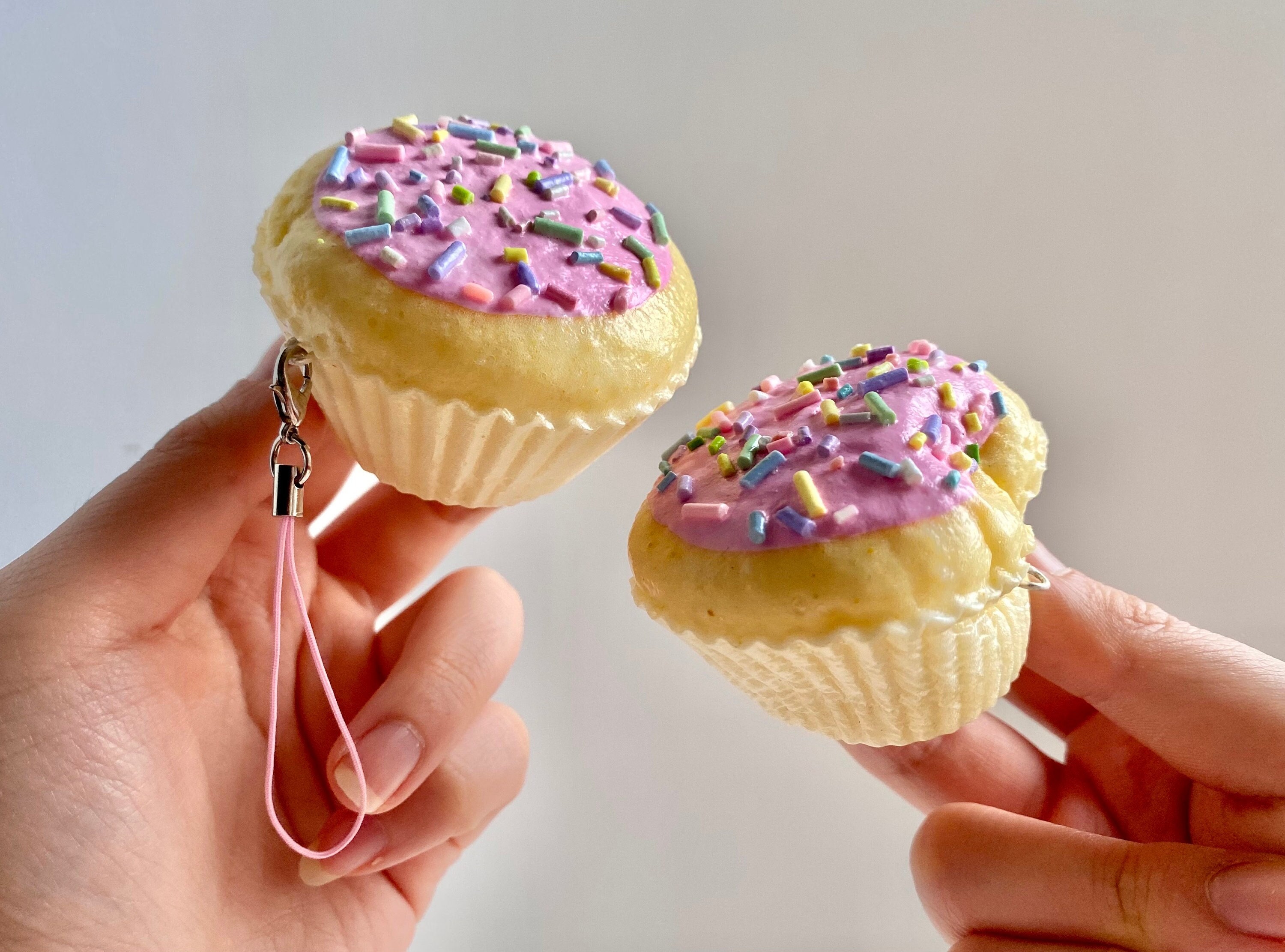 Sweets Cupcake Phone Chain, Y2K Phone Charm, Snacks Pendant