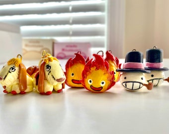 HMC Calcifer Turnip Head Heen the Dog Charms | Studio Ghibli Inspired Charm Keychains Phone Strap Accessory