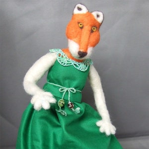 Needle Felted Art Doll, Lady Into Fox, OOAK, Fox Lady, Kitsune, foxy lady