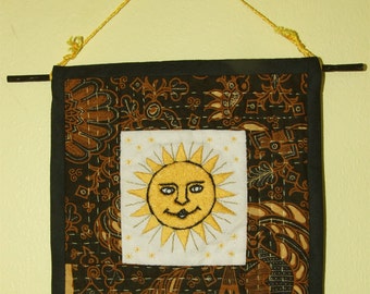 Smiling Sun Mini Quilt Wall Hanging